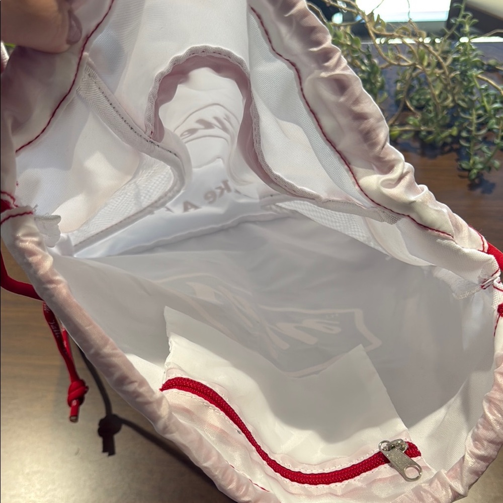 Red and White Drawstring Bag - Picture 3 of 5